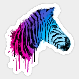 Dramabite Zebra Watercolor Artsy Gift for Horse Wildlife Lovers Sticker